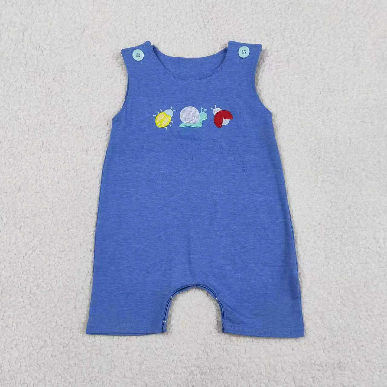 Embroidery Snail short sleeve top matching shorts girls summer outfit