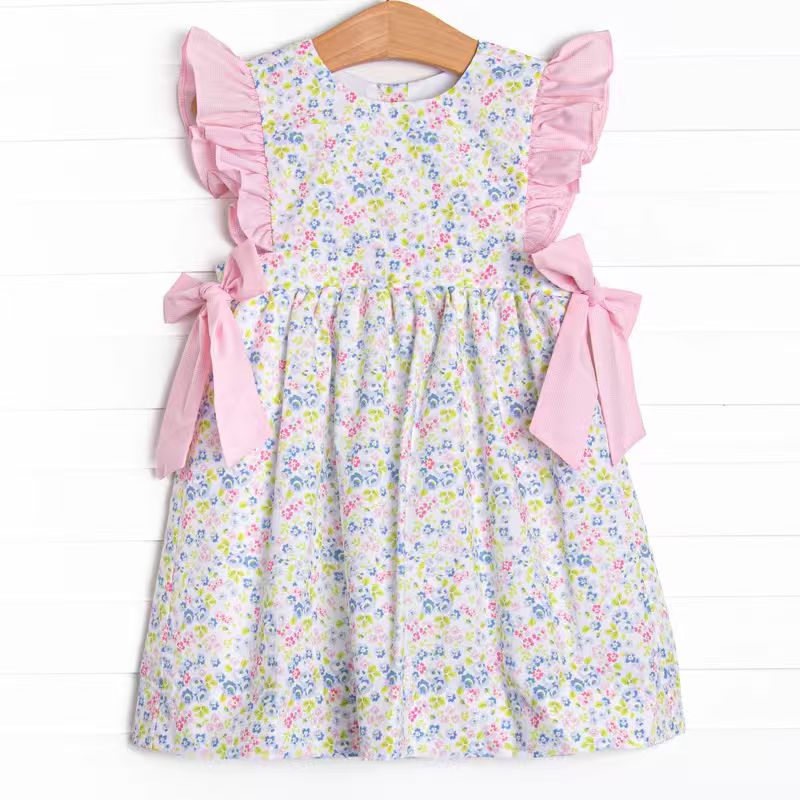 Pink floral toddle girls summer dress