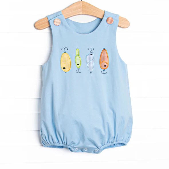 Fishing stripes design toddle boy summer romper