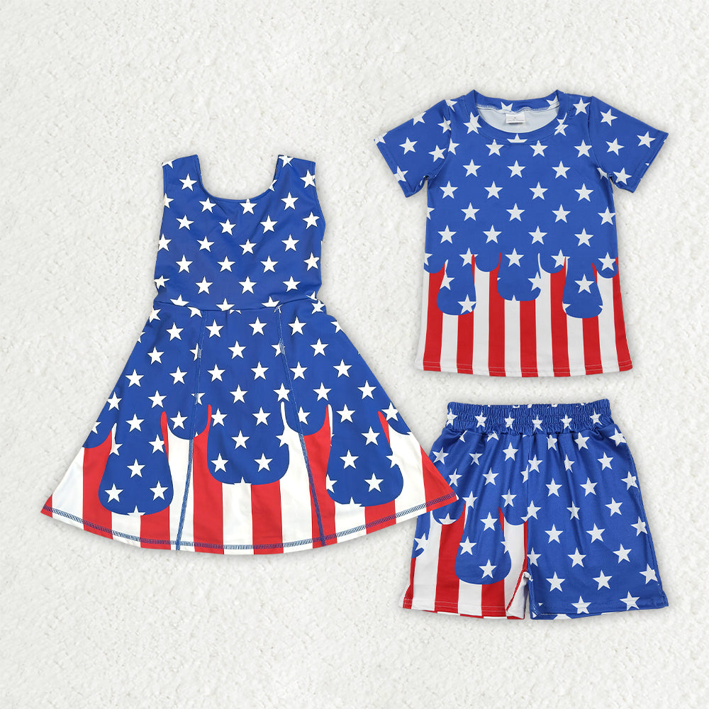 Toddle girls July 4th design yoga dress