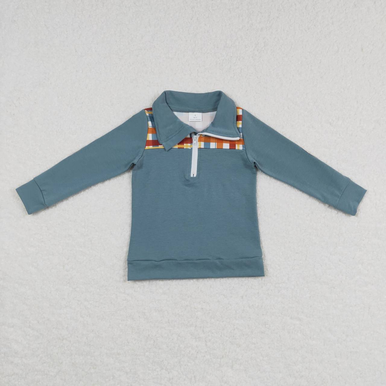 baby boy spring fall checkered pullover