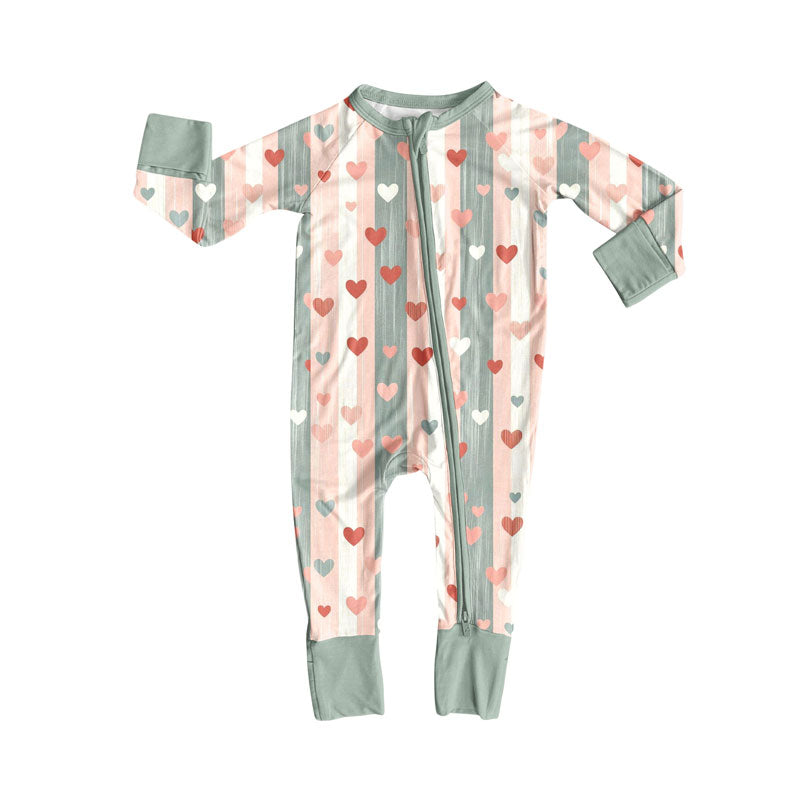 Toddle baby valentines day heart design long sleeve romper wholesale factory price
