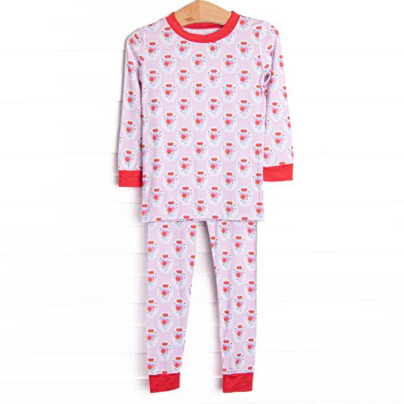 Kids baby flowers design matching pajam set