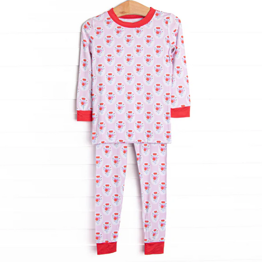 Kids baby flowers design matching pajam set