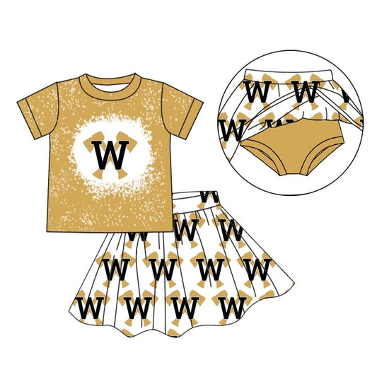 baby girls cheer skirt 2pcs outfit