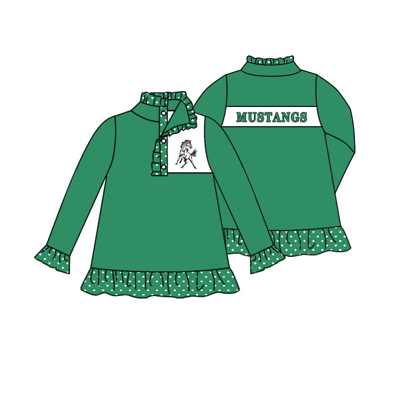 baby girl long sleeve horse team pullover