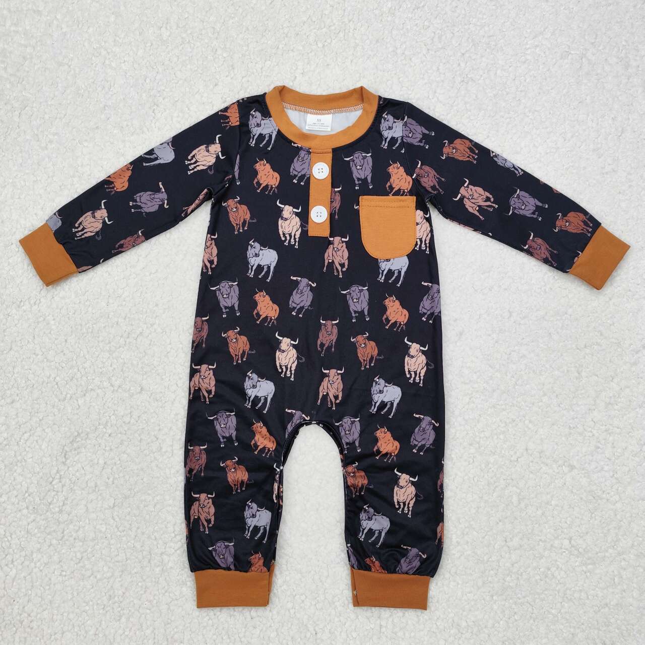 Newborn baby boy cow print  romper