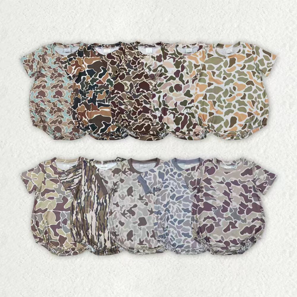 toddle boy short sleeve camo romper