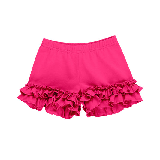 toddle baby girl hot pink ruffle cotton shorts