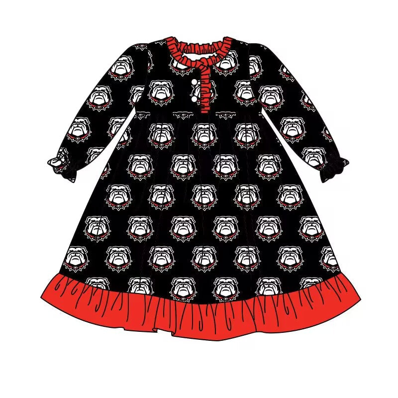 Baby girl bulldog coleague team dress