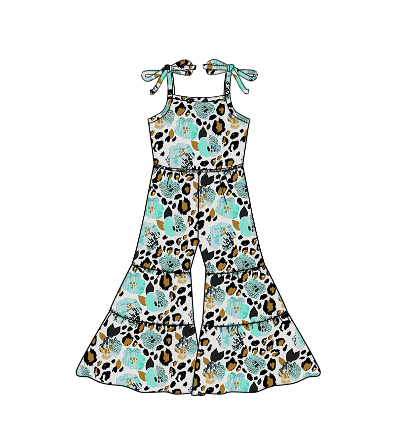 baby girls cheetah animal print jumpsuit