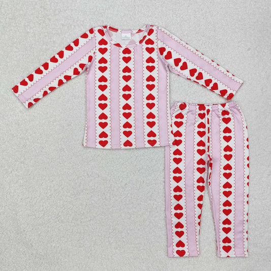 Valentines day red heart baby girls outfit