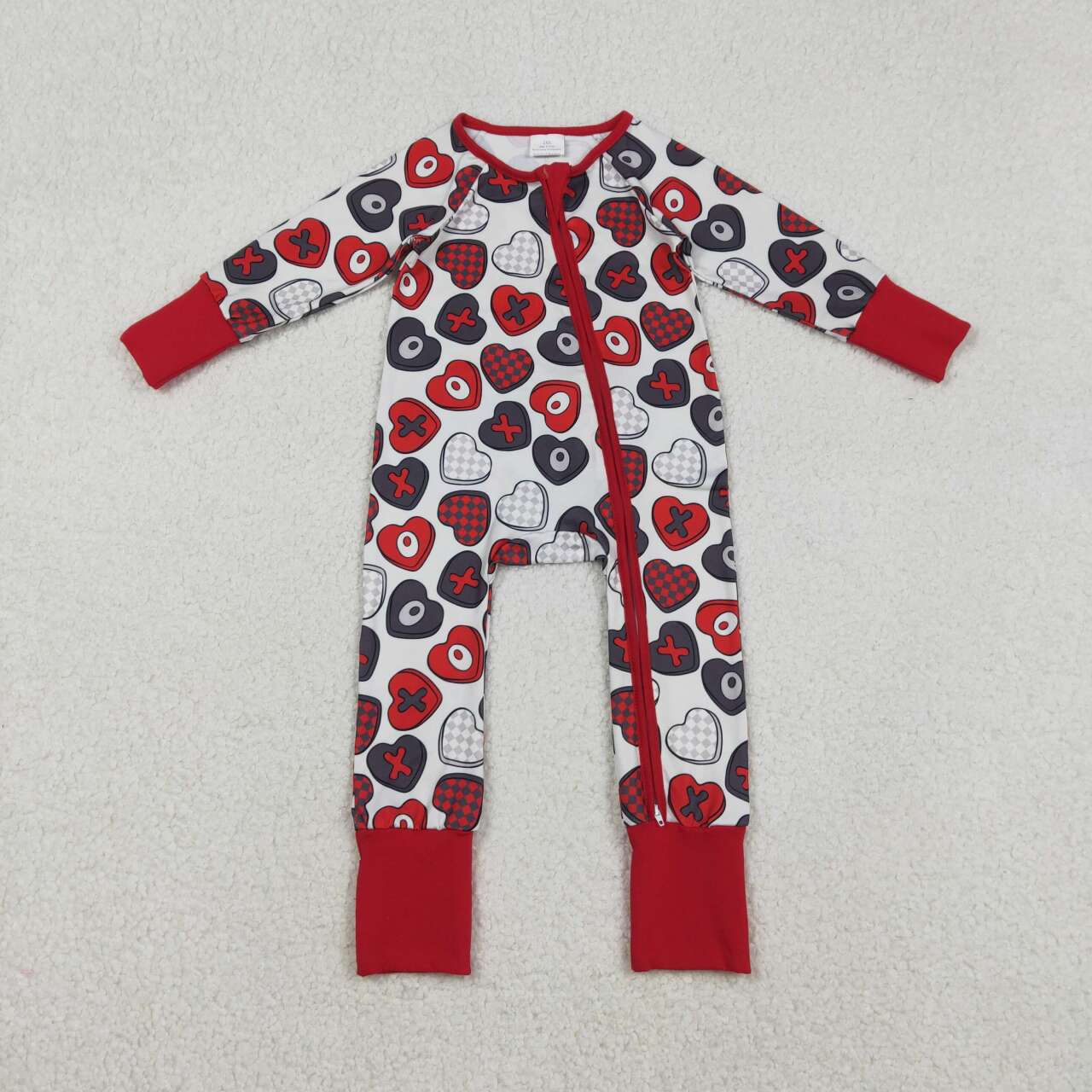 Toddle baby Valentines heart long sleeve romper