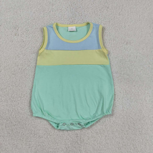 Blue yellow green design toddle baby summer romper