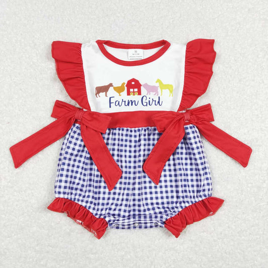 embroidery farm animal toddle girls romper