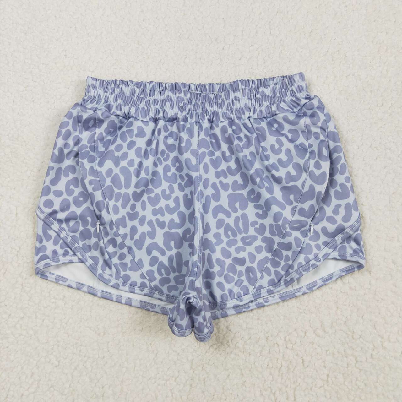 Adult  women grey cheetah summer yoga shorts