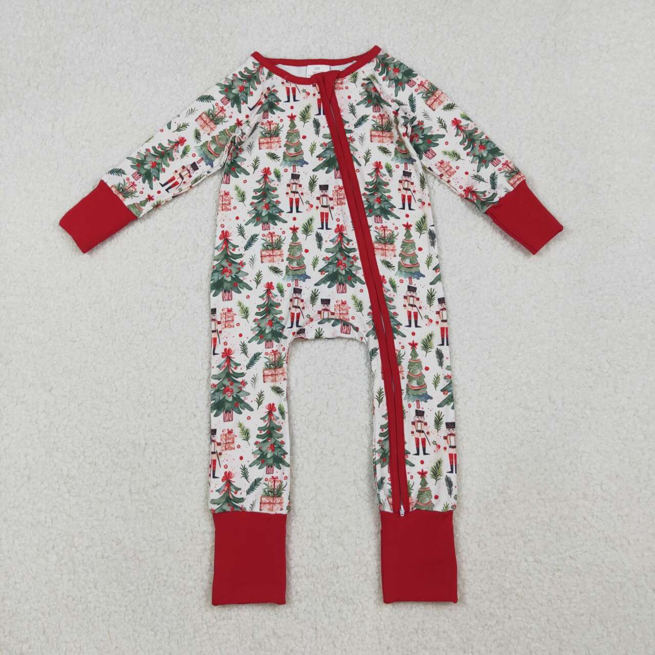 Christmas soldier design kids long sleeve romper
