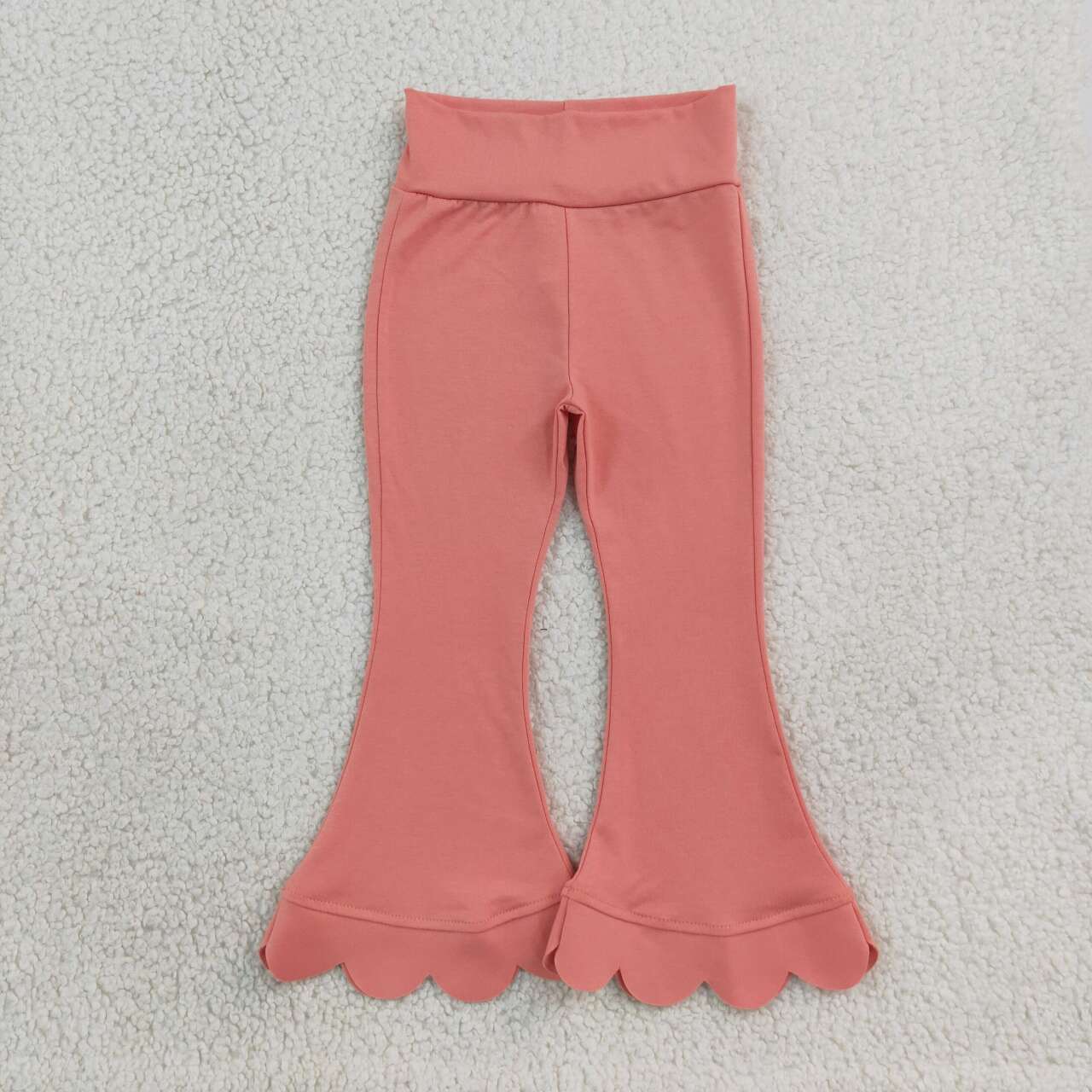 Dusty pink girls scalloped bell bottoms