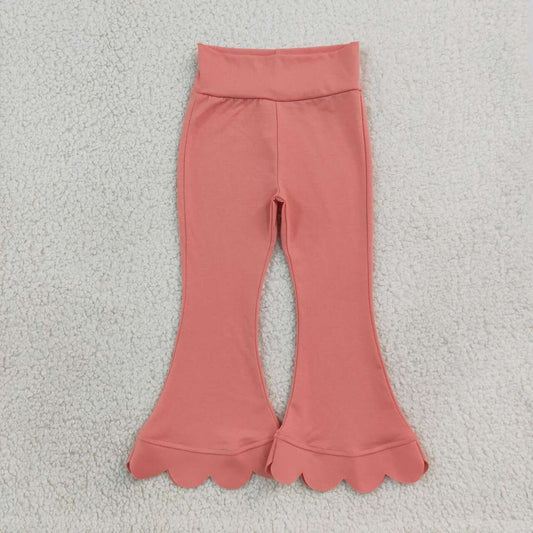 Dusty pink girls scalloped bell bottoms