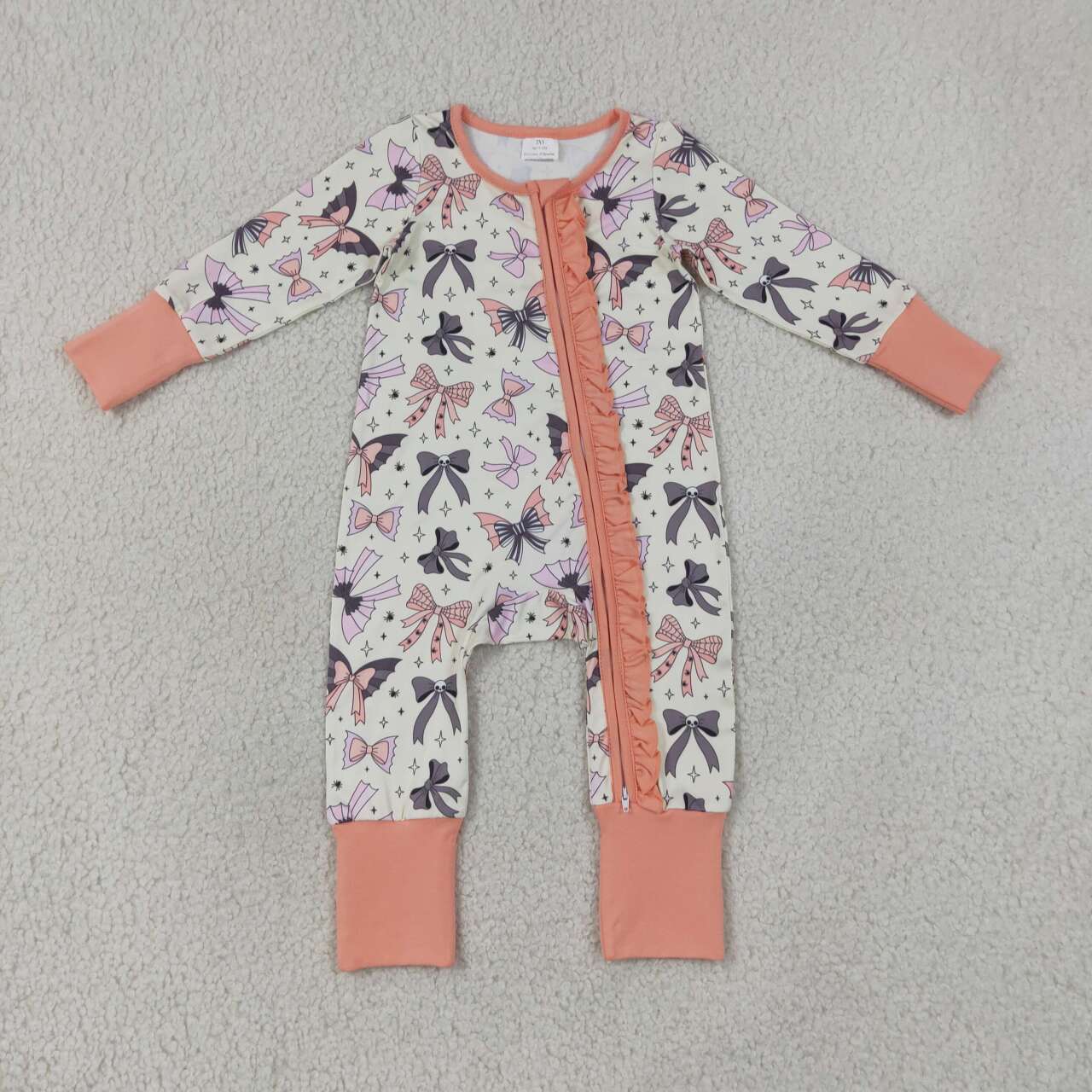 Toddle baby Halloween bow long sleeve romper