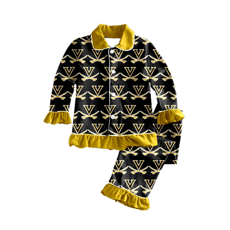 baby girl team design long sleeve pajama set