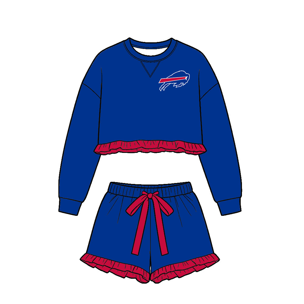 Custom team top matching shorts kids outfit wholesale factory price