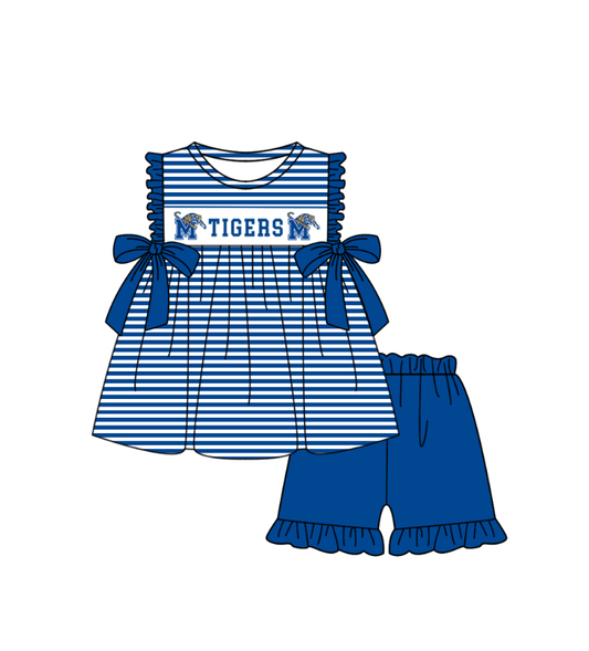 Custom team top matching shorts girl summer outfit
