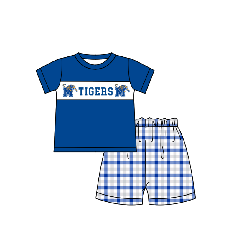 Custom team top matching shorts boy summer outfit