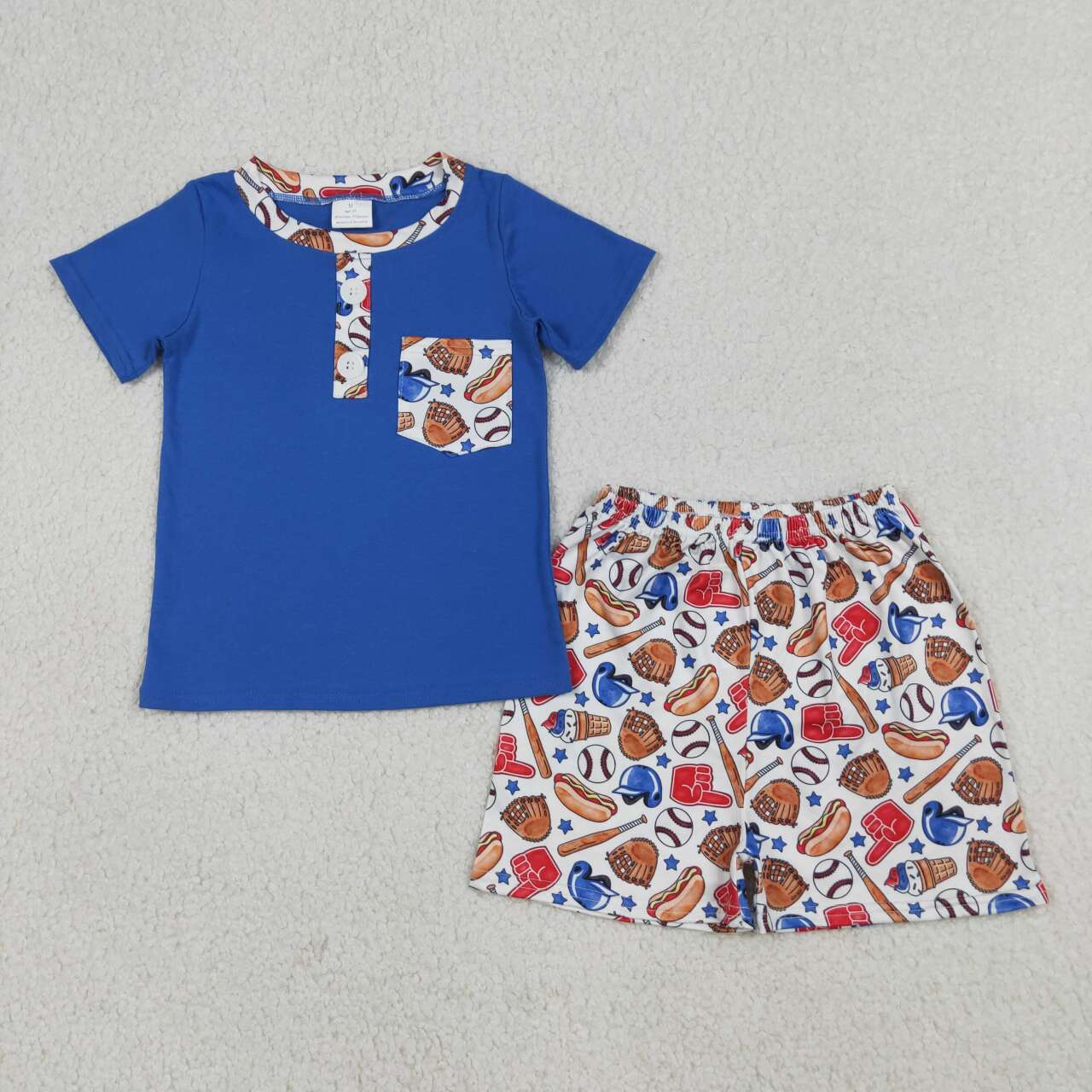 Baseball short sleeve top matching shorts boys outfit
