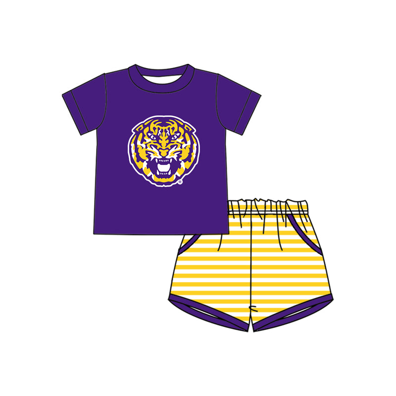 Custom uk team top matching shorts boy summer outfit