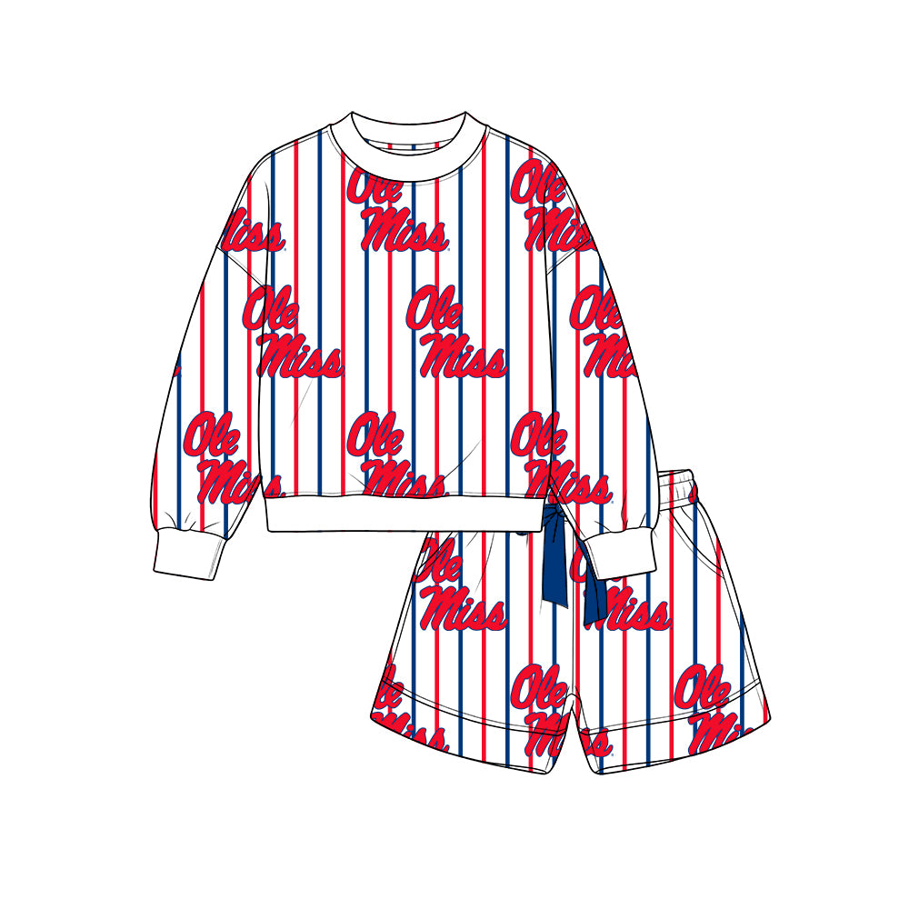 Custom team top matching shorts girl summer outfit wholesale factory price
