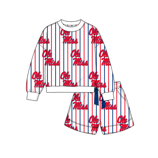Custom team top matching shorts girl summer outfit wholesale factory price