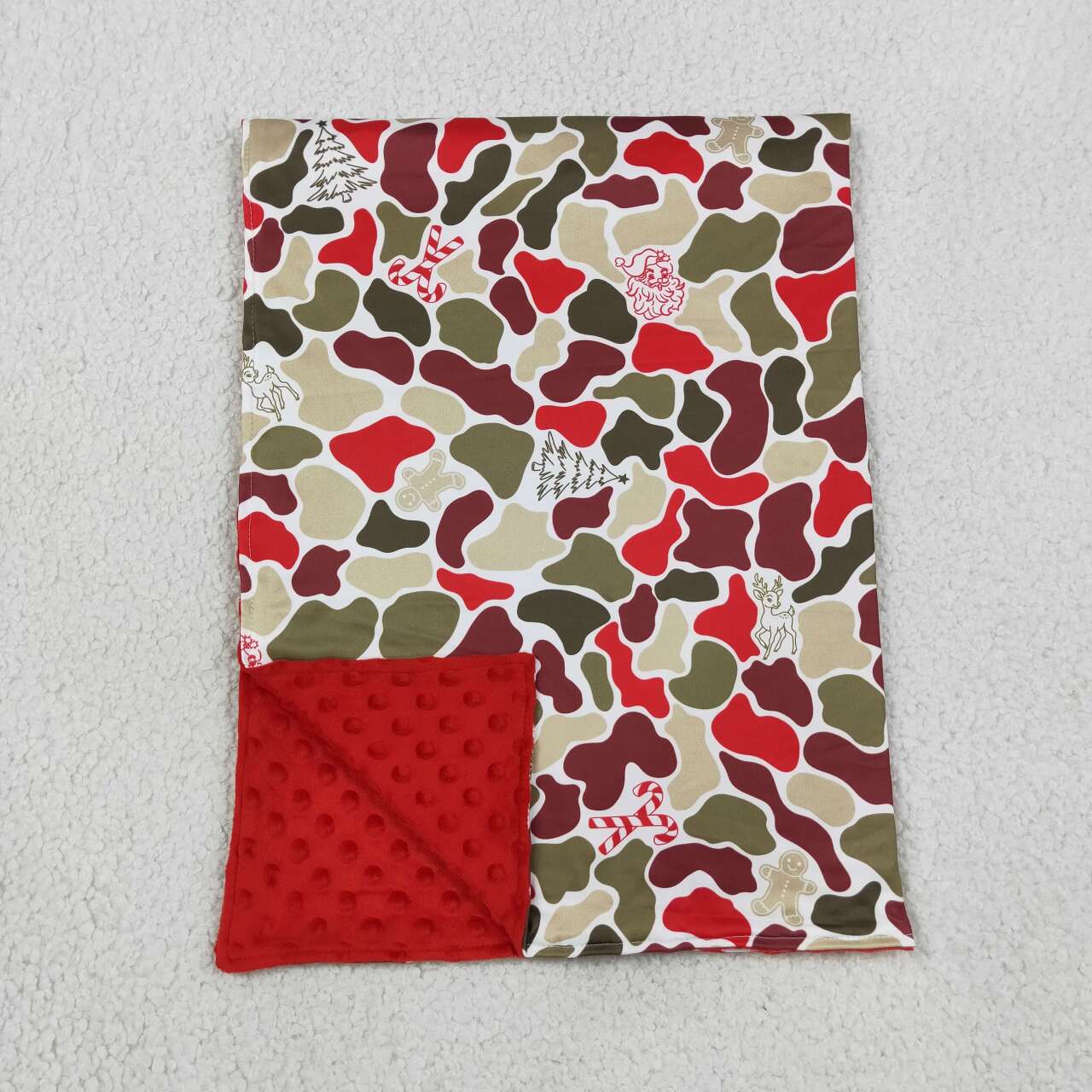 toddle kids camo print Christmas soft blanket