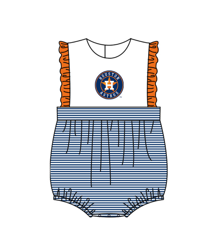 Houston Astros Team design toddle baby girl summer romper