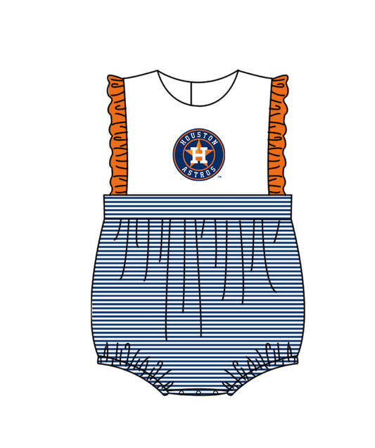 Houston Astros Team design toddle baby girl summer romper