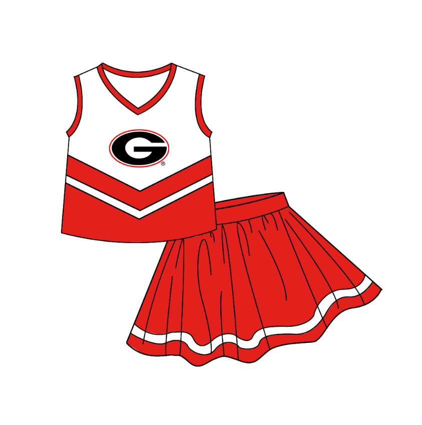baby girl sleeveless top matching skorts custom design team outfit