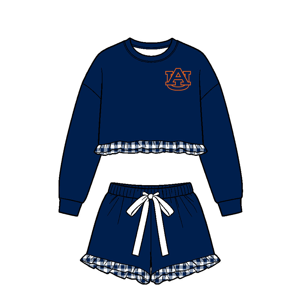 Kids long sleeve custom Auburn team casual wear outfit wholesal factory price