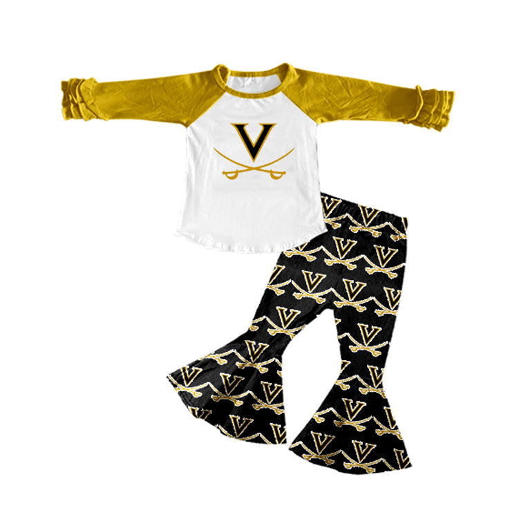Toddle baby girls custom team long sleeve outfit