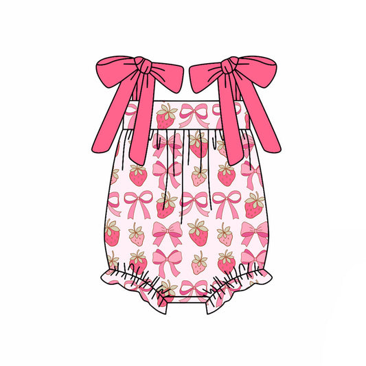 Toddle baby girls strawberry romper wholesale factory price