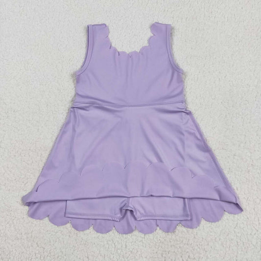 Baby girls lavender color active wear athletic summer yoga skirt dress
