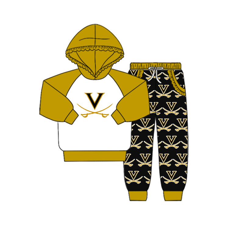 baby girl team design long sleeve hoodie set