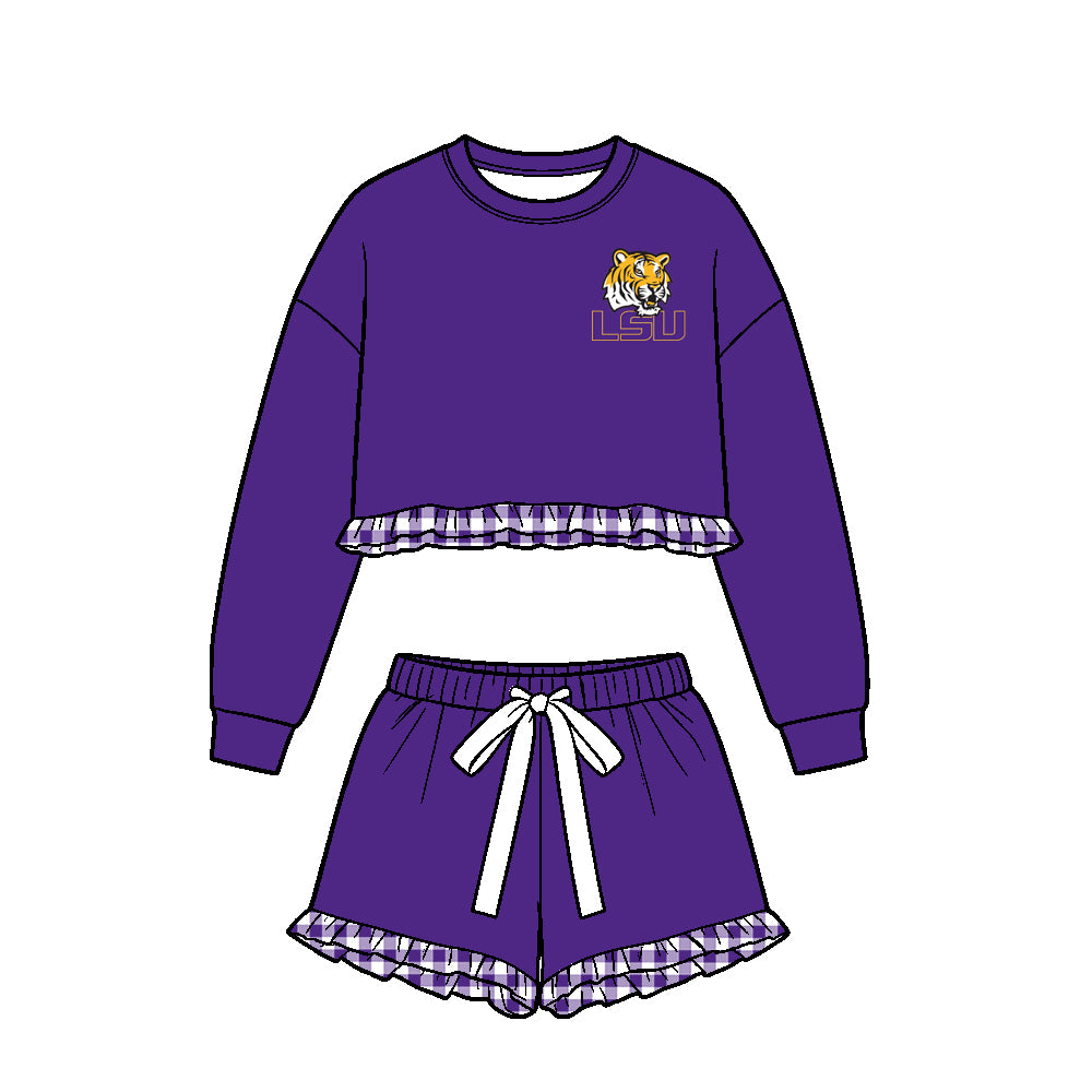 Kids long sleeve custom Louisiana team casual wear outfit wholesal factory price