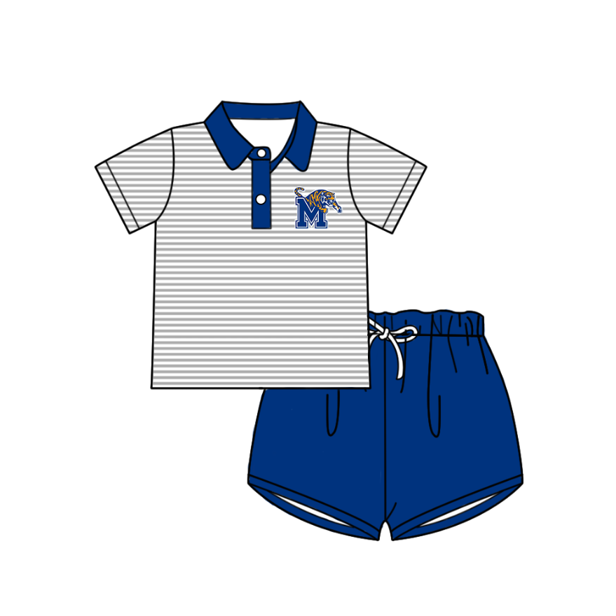 Custom team top matching shorts boy summer outfit