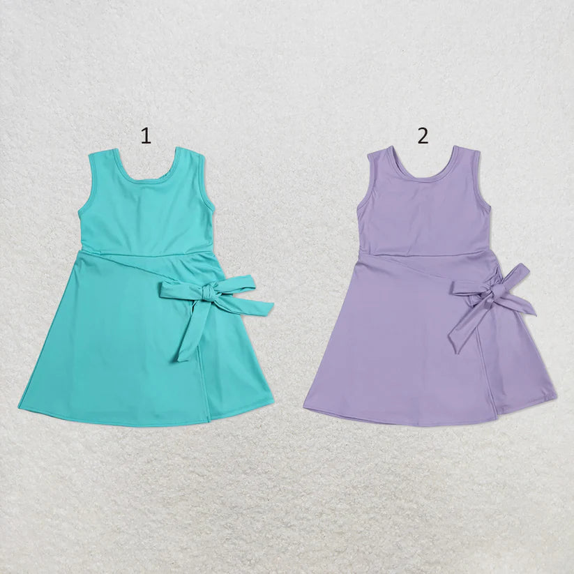Toddle girls aqua color design summer yoga dress