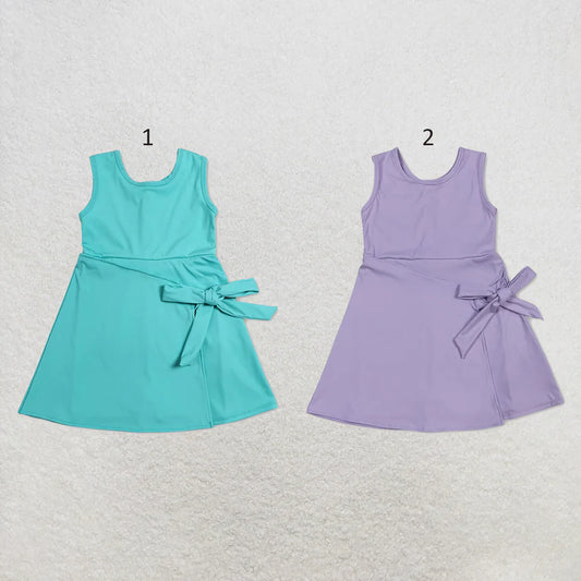 Toddle girls aqua color design summer yoga dress