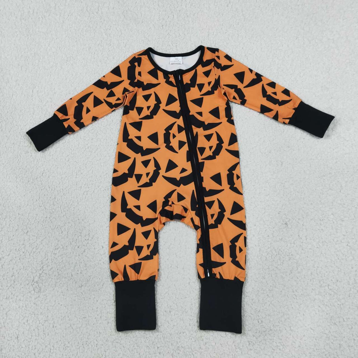 Toddle baby long sleeve halloween pumpkin romper
