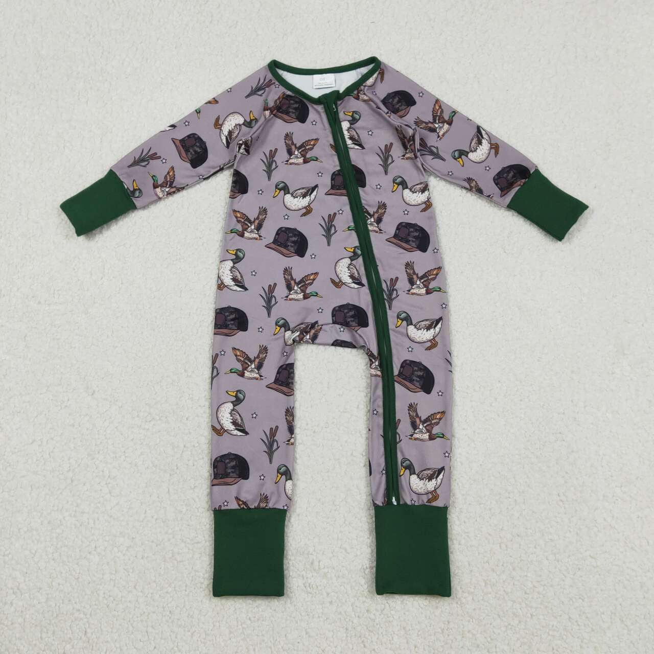 Mallard duck toddle baby long sleeve zip romper