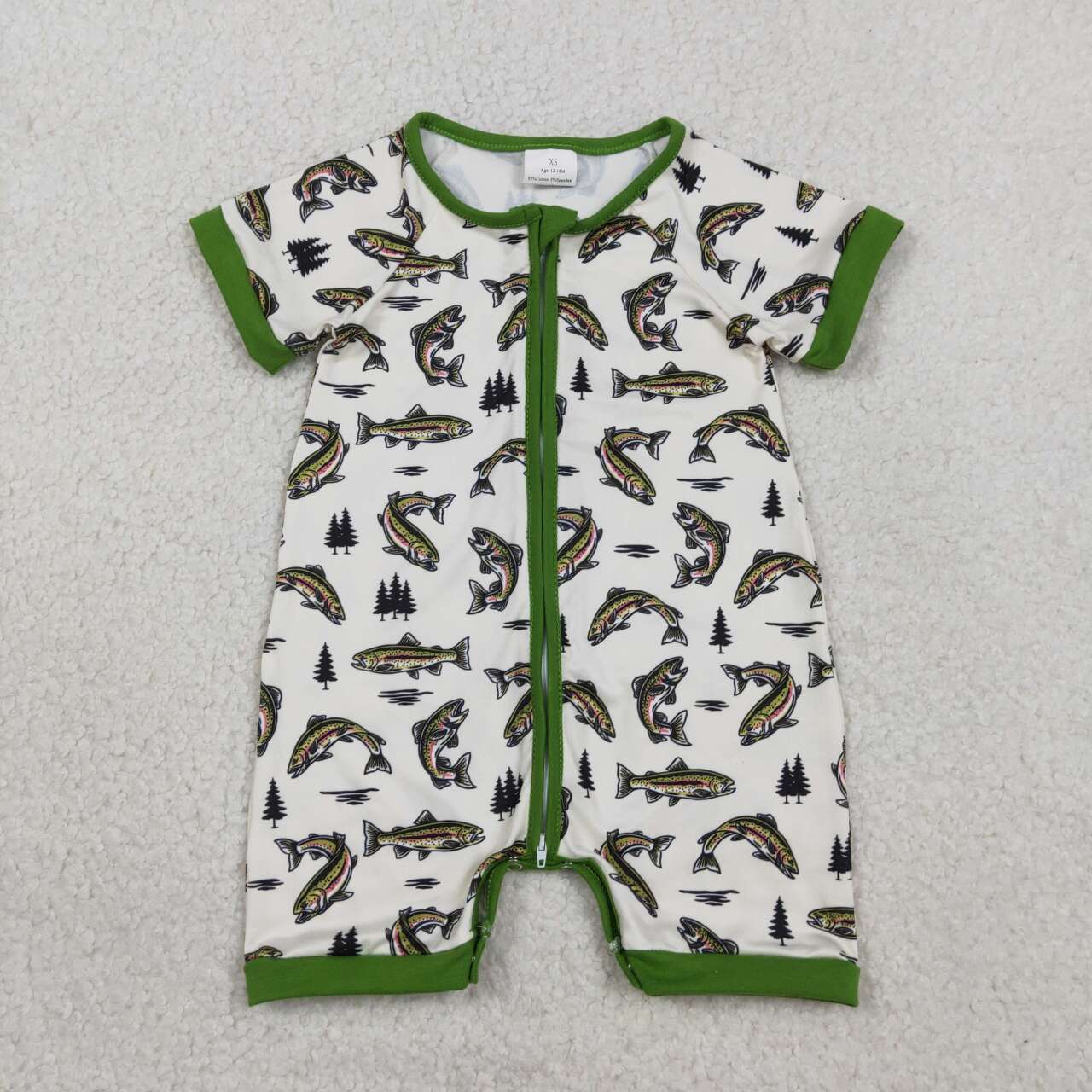 Toddle baby boy fishing zip romper