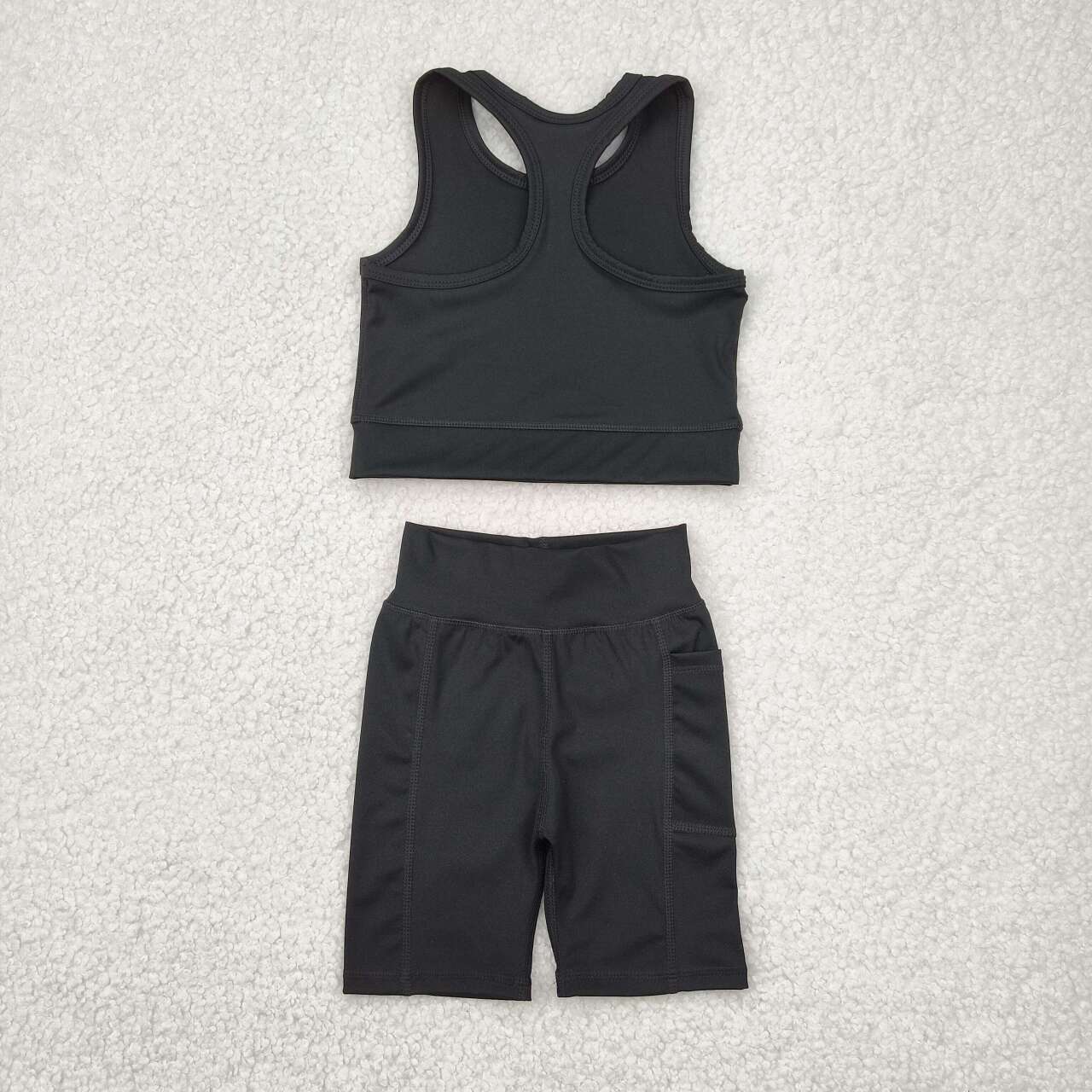 Toddle baby girl black active wear athletic summer outfit