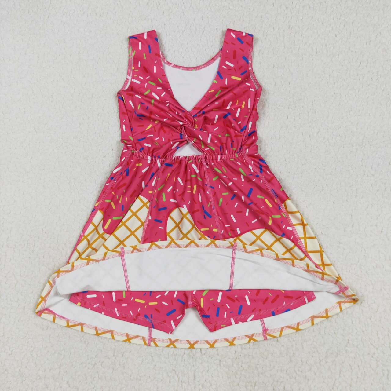 Baby girls hot pink active wear athletic summer yoga lace ruffle dress